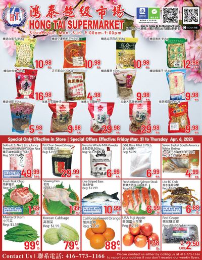 Hong Tai Supermarket Flyer March 31 to April 6