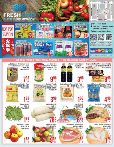 FreshLand Supermarket Flyer March 31 to April 6