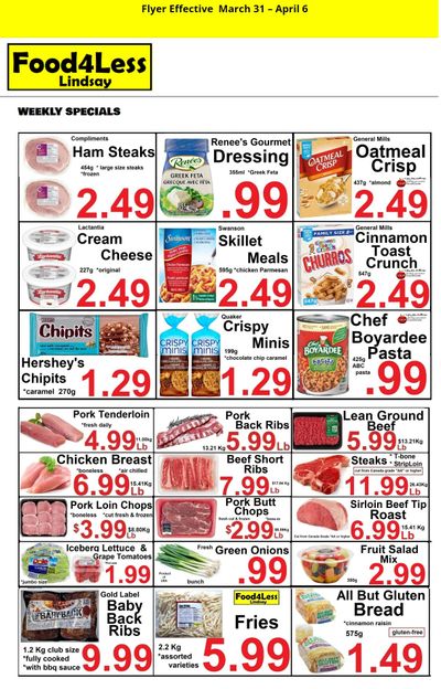 Food 4 Less (Lindsay) Flyer March 31 to April 6