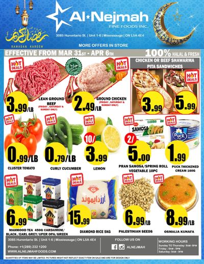 Alnejmah Fine Foods Inc. Flyer March 31 to April 6