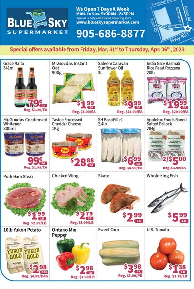 Blue Sky Supermarket (Pickering) Flyer March 31 to April 6