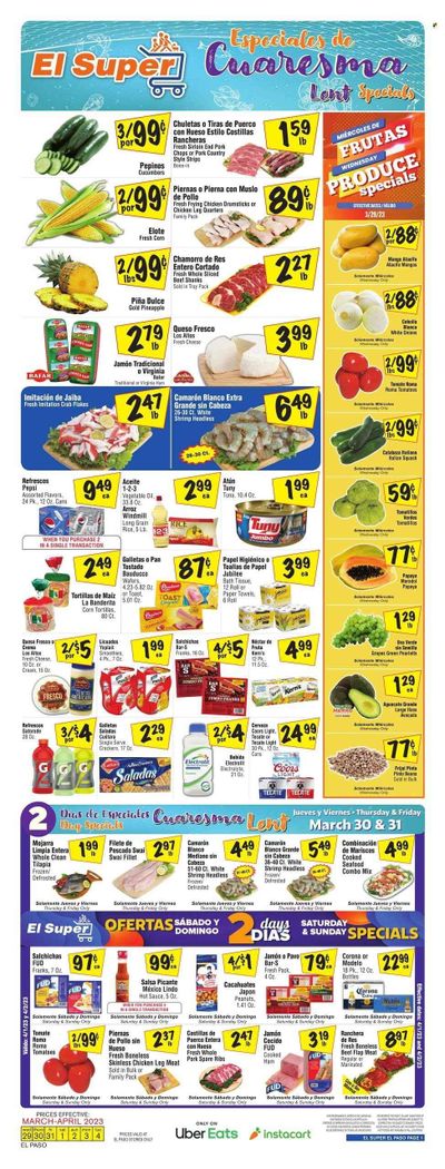 El Super (TX) Weekly Ad Flyer Specials March 29 to April 4, 2023