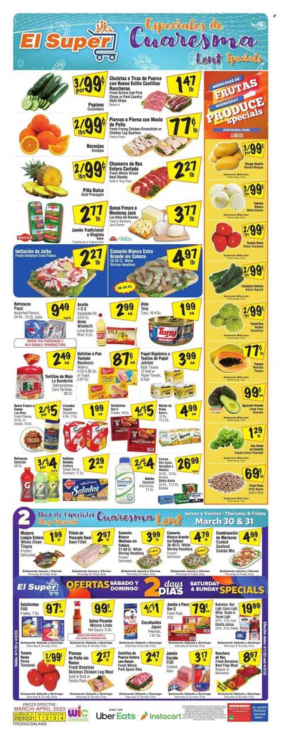 El Super (CA) Weekly Ad Flyer Specials March 29 to April 4, 2023