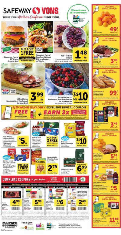Safeway (CA) Weekly Ad Flyer Specials March 29 to April 4, 2023