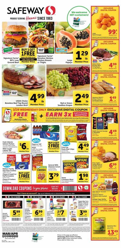 Safeway (HI) Weekly Ad Flyer Specials March 29 to April 4, 2023