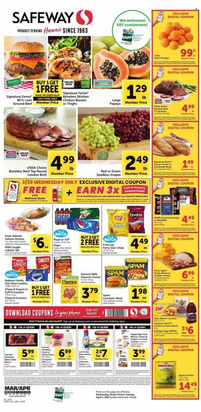 Safeway (HI) Weekly Ad Flyer Specials March 29 to April 4, 2023