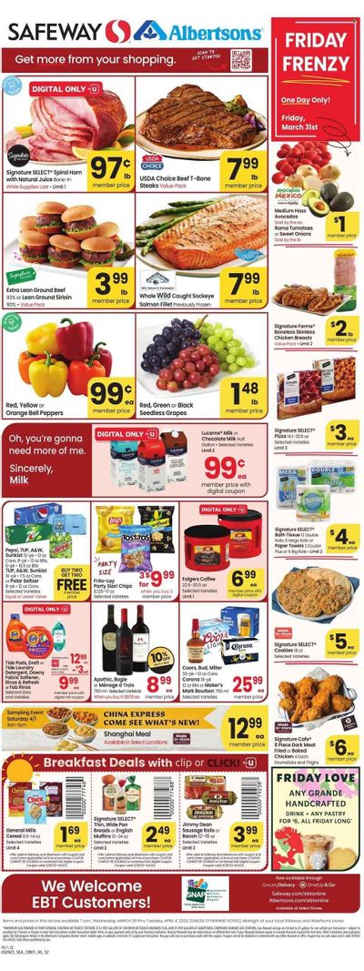 Safeway (WA) Weekly Ad Flyer Specials March 29 to April 4, 2023