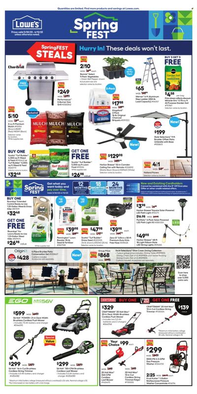 Lowe's Weekly Ad Flyer Specials March 30 to April 12, 2023