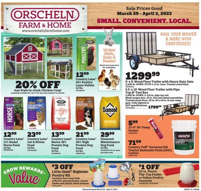 Orscheln Farm and Home (IA, IN, KS, MO, NE, OK) Weekly Ad Flyer Specials March 29 to April 2, 2023