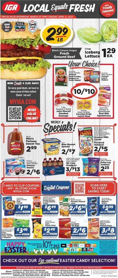 IGA (IN) Weekly Ad Flyer Specials March 29 to April 4, 2023