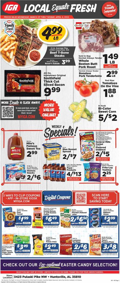 IGA (AL) Weekly Ad Flyer Specials March 29 to April 4, 2023