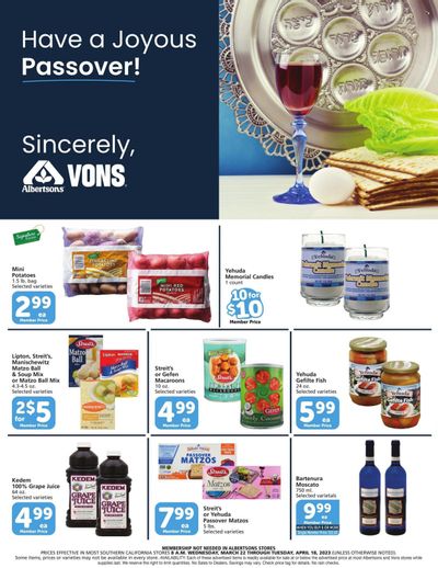 Vons (CA) Weekly Ad Flyer Specials March 22 to April 18, 2023