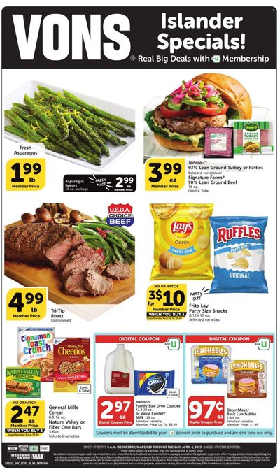Vons (CA) Weekly Ad Flyer Specials March 29 to April 4, 2023