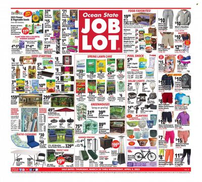 Ocean State Job Lot (CT, MA, ME, NH, NJ, NY, RI, VT) Weekly Ad Flyer Specials March 30 to April 5, 2023