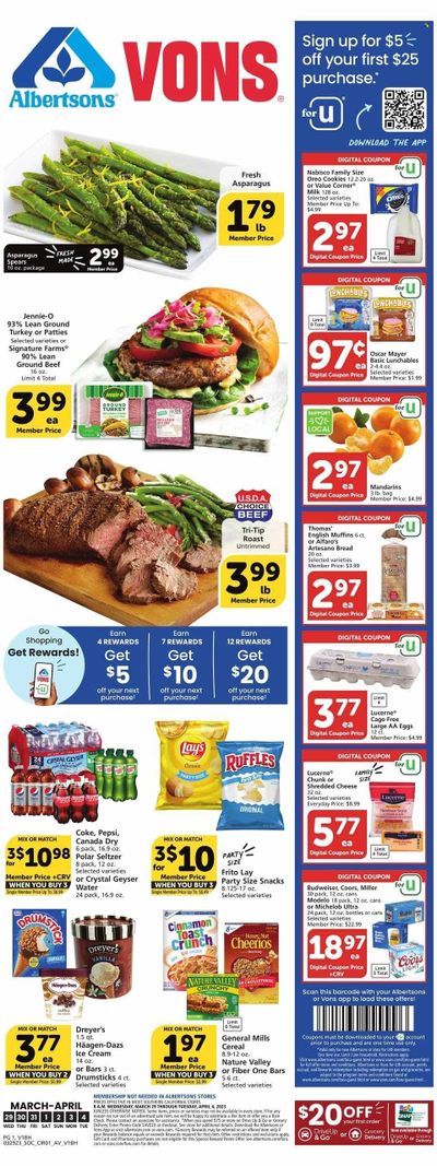 Vons (CA) Weekly Ad Flyer Specials March 29 to April 4, 2023