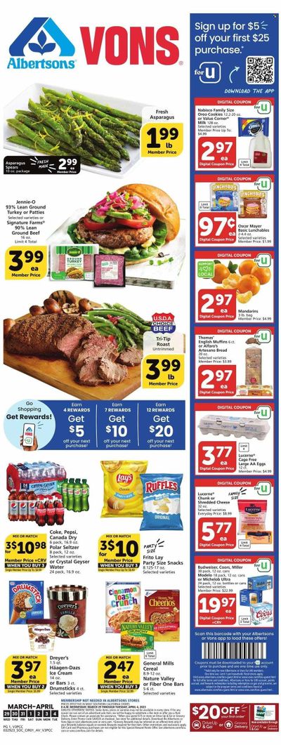 Vons (CA) Weekly Ad Flyer Specials March 29 to April 4, 2023