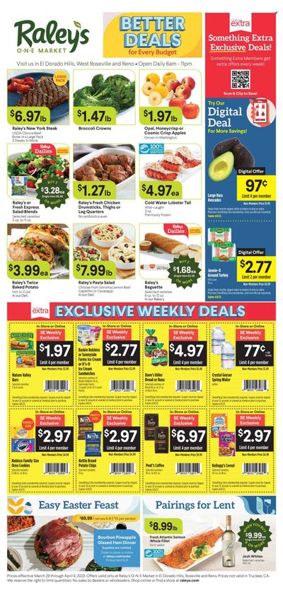 Raley's (CA, NV) Weekly Ad Flyer Specials March 29 to April 4, 2023