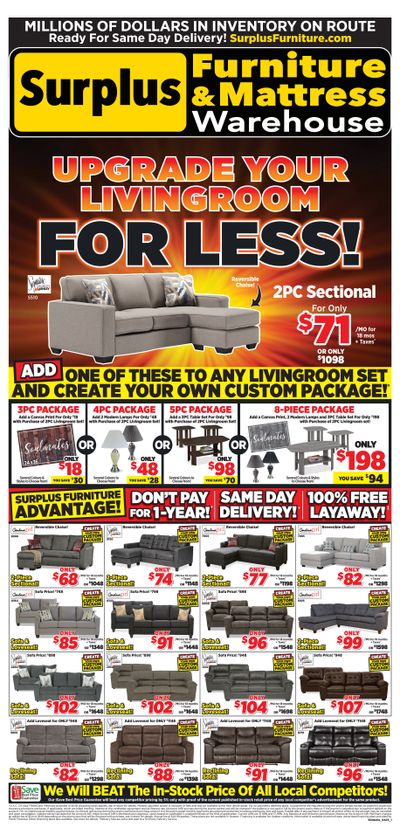 Surplus Furniture & Mattress Warehouse (Barrie) Flyer April 3 to 23