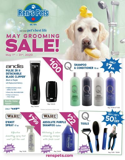 Ren's Pets Depot Monthly Grooming Sale Flyer May 1 to 31