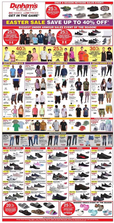 Dunham's Sports Weekly Ad Flyer Specials April 1 to April 6, 2023