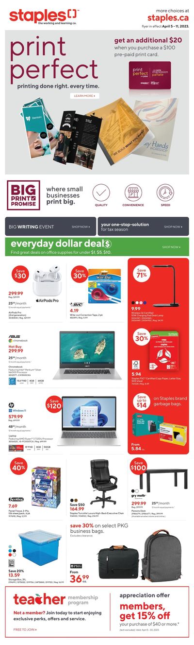 Staples Flyer April 5 to 11