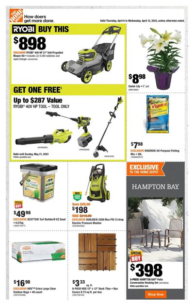 Home Depot (Atlantic) Flyer April 6 to 12 Home Depot (Atlantic) Flyer April 6 to 12