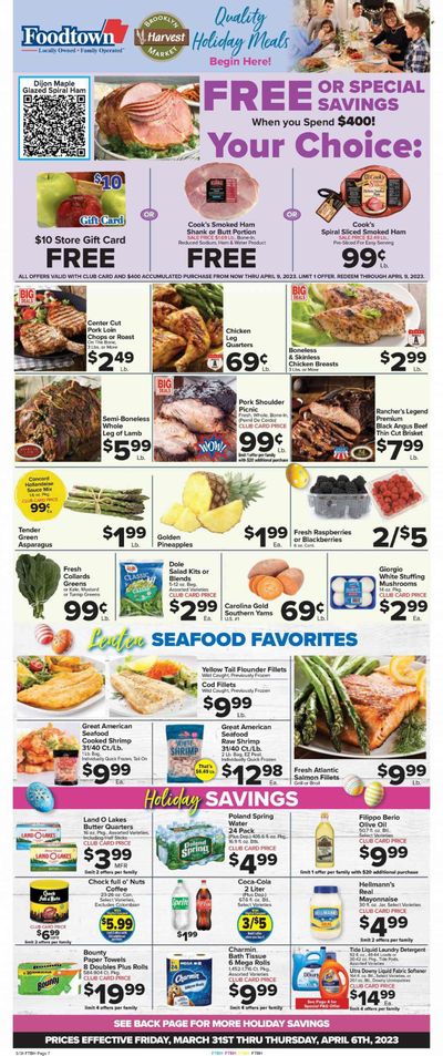 Foodtown (NJ, NY, PA) Weekly Ad Flyer Specials March 31 to April 6, 2023 Foodtown (NJ, NY, PA) Weekly Ad Flyer Specials March 31 to April 6, 2023