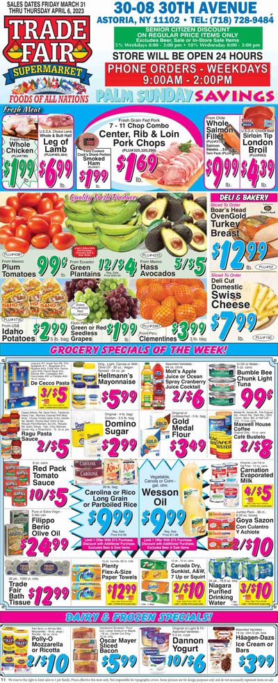 Trade Fair Supermarket (NY) Weekly Ad Flyer Specials March 31 to April 6, 2023