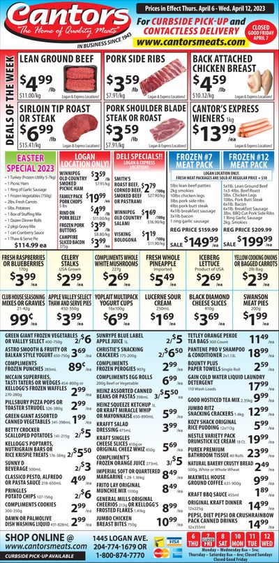 Cantor's Meats Flyer April 6 to 12