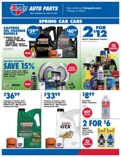 Carquest Weekly Ad Flyer Specials March 30 to May 24, 2023