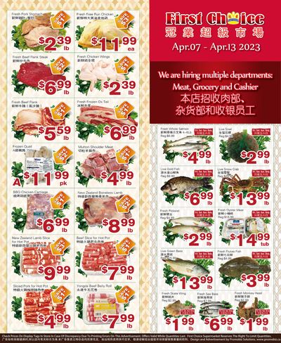 First Choice Supermarket Flyer April 7 to 13