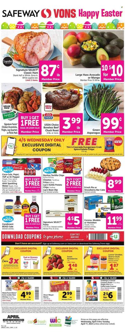 Safeway (CA) Weekly Ad Flyer Specials April 5 to April 11, 2023