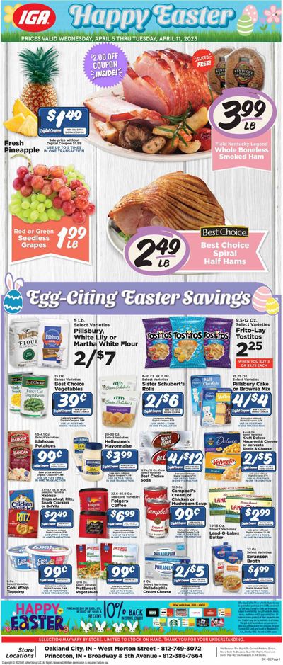 IGA (IN) Weekly Ad Flyer Specials April 5 to April 11, 2023
