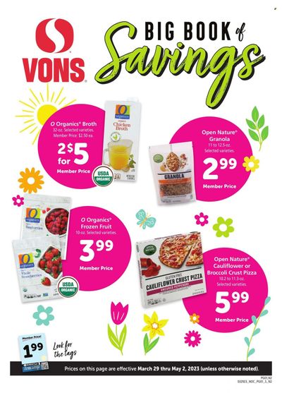 Vons (CA) Weekly Ad Flyer Specials March 29 to May 2, 2023
