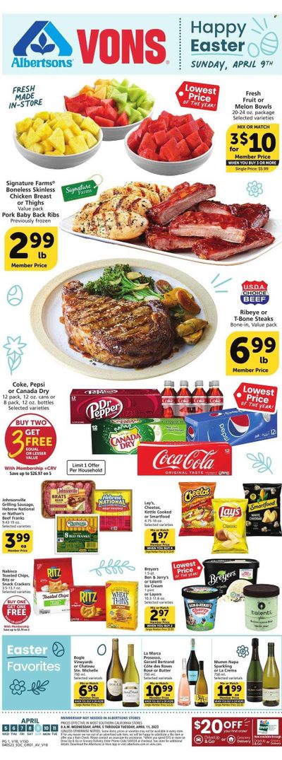 Vons (CA) Weekly Ad Flyer Specials April 5 to April 11, 2023