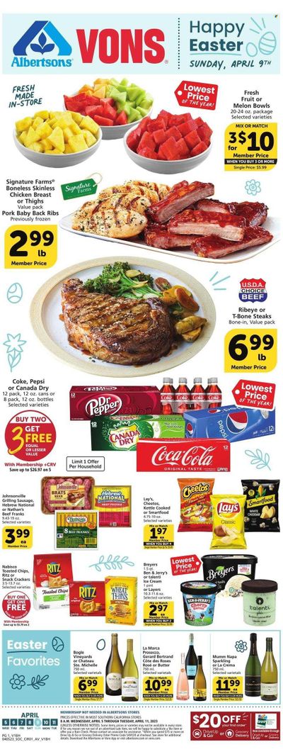 Vons (CA) Weekly Ad Flyer Specials April 5 to April 11, 2023