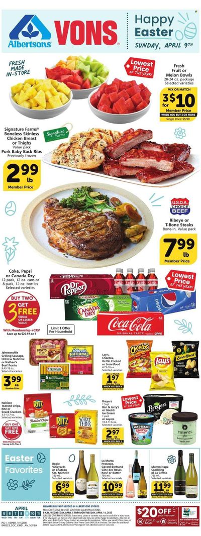 Vons (CA) Weekly Ad Flyer Specials April 5 to April 11, 2023