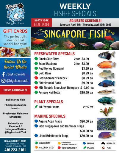 Big Al's (North York) Weekly Specials April 8 to 13
