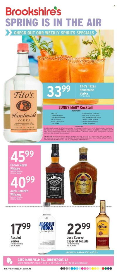 Brookshires (LA) Weekly Ad Flyer Specials April 5 to May 2, 2023 Brookshires (LA) Weekly Ad Flyer Specials April 5 to May 2, 2023