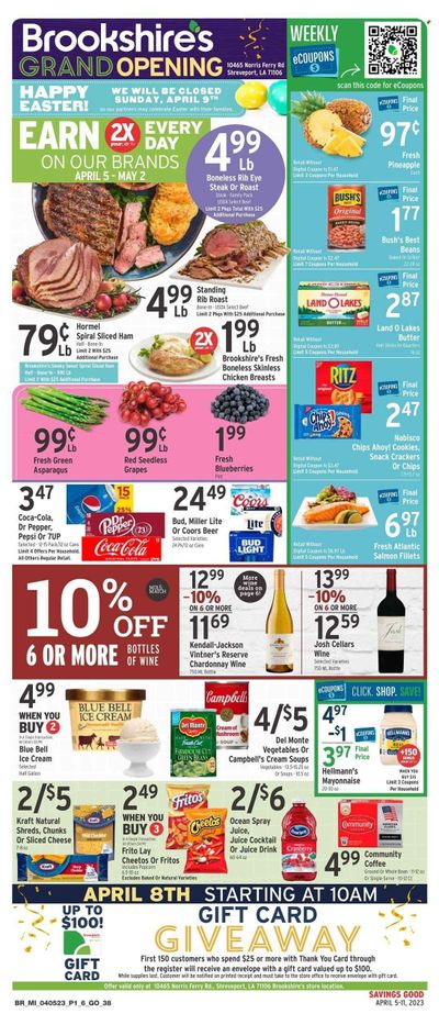 Brookshires (LA) Weekly Ad Flyer Specials April 5 to April 11, 2023