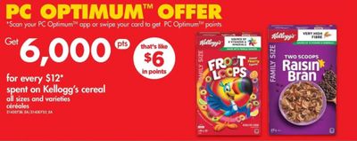 No Frills Ontario: 6,000 PC Optimum Points for Every $12 Spent on Kellogg’s Cereal