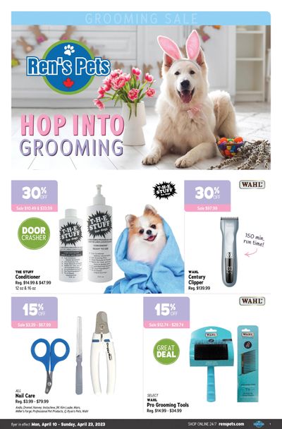 Ren's Pets Hop into Grooming Flyer April 10 to 23