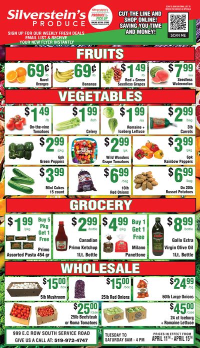 Silverstein's Produce Flyer April 11 to 15