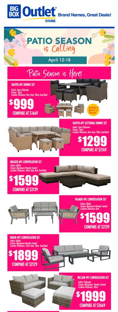 Big Box Outlet Store Flyer April 12 to 18