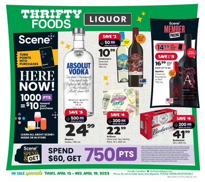 Thrifty Foods Liquor Flyer April 13 to 19