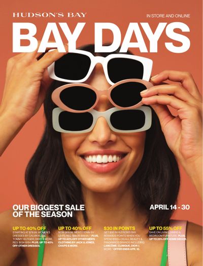 Hudson's Bay Bay Days Flyer April 14 to 30