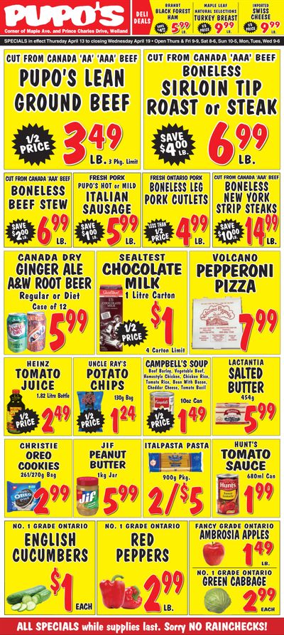 Pupo's Food Market Flyer April 13 to 19