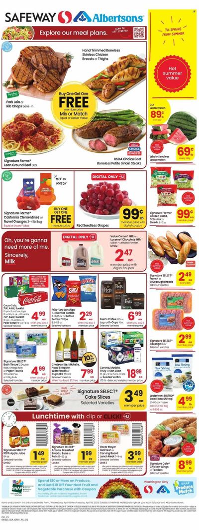 Safeway (WA) Weekly Ad Flyer Specials April 12 to April 18, 2023