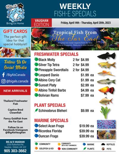 Big Al's (Vaughan) Weekly Specials April 14 to 20