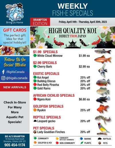 Big Al's (Brampton) Weekly Specials April 14 to 20